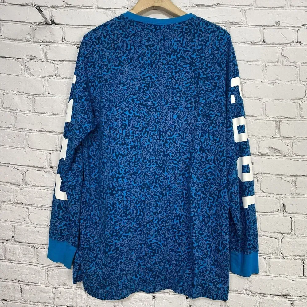 Nike Retro Air Pivot 1982 Print Long Sleeve Shirt Size XL Blue Camo‎ 646282-413